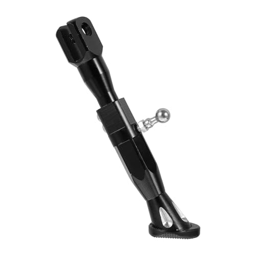 Béquille de moto réglable en aluminium noir haute résistance avec patin anti-usure