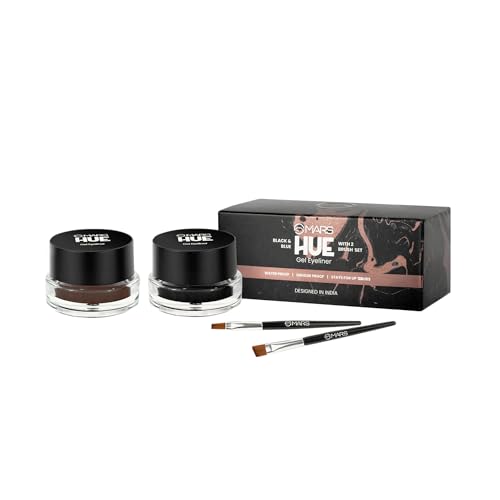 Image of MARS 2-In-1 Hue Gel Matte Eyeliner | Waterproof & Smudgeproof Formula | Stay Upto 24 Hours | Comes With 2 Brush Set (6.0 Gm) (Black & Brown)