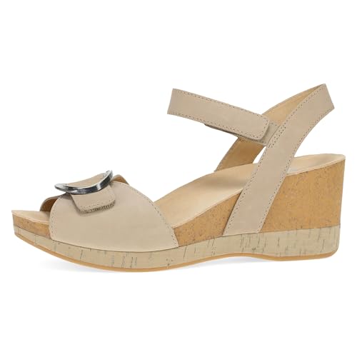Image of Dansko Stella Multi-Strap Wedge Sandal for Women - Cork /EVA Wedge with Arch Support -Fully Adjustable Straps-Lightweight Rubber Outsole