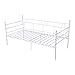 LiePu Sofá Cama Metálica Diván Cama para Dormitorio Salón Cuarto de Invitados,Adecuado para Colchón de 90 * 190 cm,Blanco