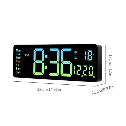 Reloj despertador digital con pantalla LED grande y dos alarmas programables 3