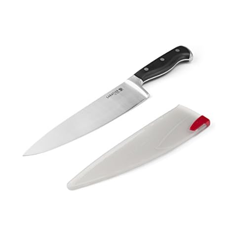 Sabatier Forged Stainless Steel Chef Knife with Edgekeeper Self-Sharpening Blade Cover Cover