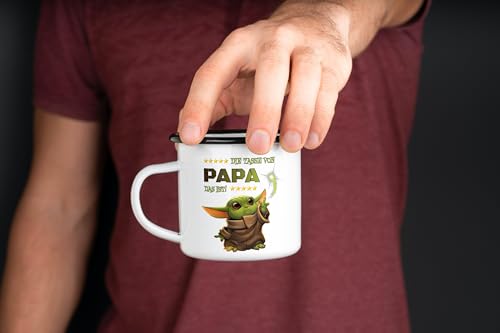 Das MIMIMI stark in dir ist auf den Sack gehen Emaille-Tasse Tasse Sprüchetasse Spaßtasse Geschenkidee Geschenketasse Kindertasse Kindergeschenk (weiß Emaille) (Papas Tasse)
