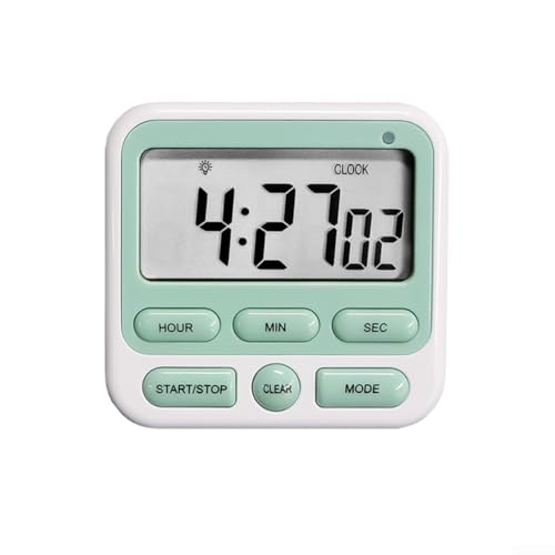 Temporizador digital magnético silencioso con pantalla de cuenta regresiva y cuenta atrás de 24 horas y alarma de luz intermitente para uso en superficies metálicas en cualquier habitación (D)