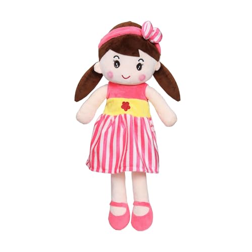 MABLE Soft Doll for Girls | Cute Plush Baby Doll Toy with Colourful Hairband | Huggable Stuffed Doll Gift for Kids, Girls, Toddlers & Babies Age 3 to 5 Years (40CM Rani)