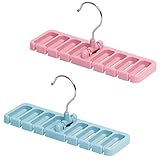 【Material de alta calidad】: el colgador de corbatas está hecho de plástico ABS de alta calidad + hierro, que es resistente y duradero con una superficie lisa. Cuélgalo en el armario para guardar corbatas.