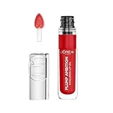 L'Oréal Paris Plump Ambition Lip Oil, Brillo Labial Efecto Voluminizador con Ácido Hialurónico, Hidratación Intensa...