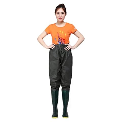 Oukerde Waist Wading Pants For Men And Women,Fishing Waders Waist High With Boots,100% Waterproof Waders Breathable Fly Fishing Hip Waders Cover