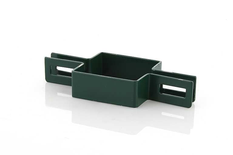 Terminale rettangolare 60x40mm - Fascetta di recinzione verde per pali di recinzione - Fissaggio di stecche - Fascette per recinzioni – Morsetto per pali