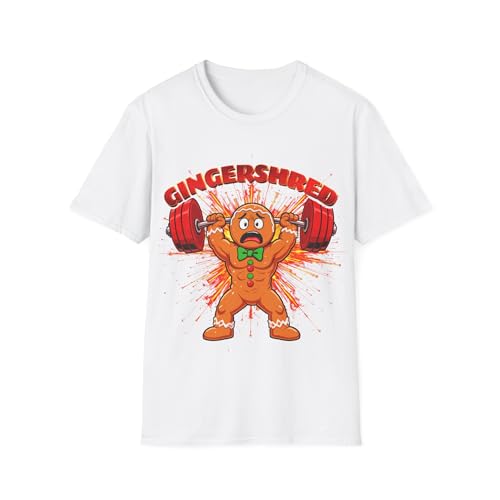 T-shirt musculation humour Noël Gingershred idéal pour s'entraîner à la salle en hiver