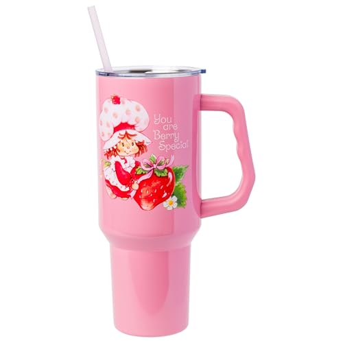 Image of Silver Buffalo Strawberry Shortcake inchYou are Berry Special inch Stainless Steel Tumbler with Handle, Fits in Standard Cup Holder, 40 Ounces