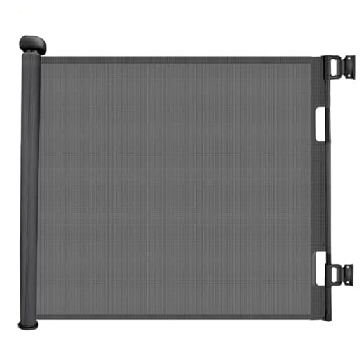 PandaEar Child Baby 59” Wide Safety Gate| Retractable Design for Home or Travel| Doorways Stairs Hallways Indoor Outdoor (Black)