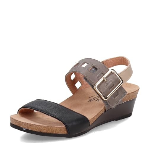 NAOT Women's Dynasty Sandal Soft Black Lthr/Foggy Gray Lthr/Soft Beige Lthr 9-9.5 N US