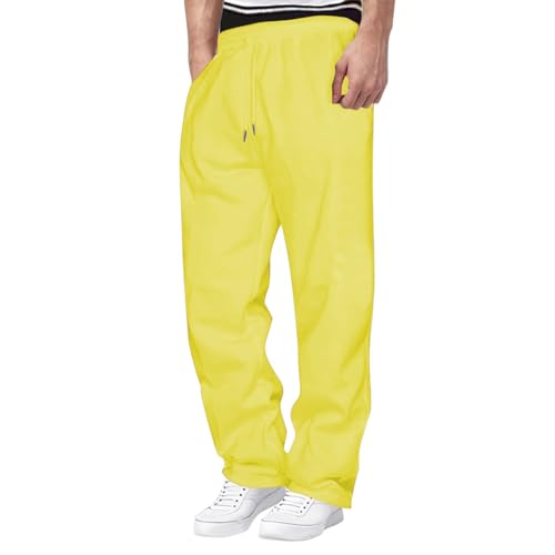 Sweatpants for Men Casual Fleece Open Bottom Straight Leg Joggers Athletic Running Solid Color Track Pants with Pocket