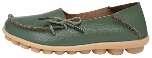Image of Women's Leather Slipper Loafers Flat Shoes Slip-Ons