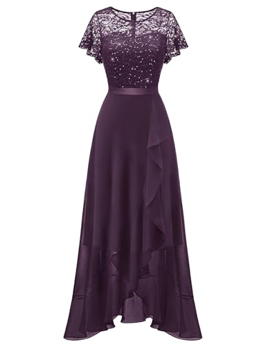 Image of BeryLove Formal Dresses for Women 2026 Wedding Guest with Slit Cocktail Elegant Lace Long Prom Dress