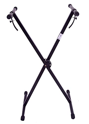 Image of Alloy Steel, Metal K-19 Pro Keyboard Stand, Six Angle Adjustable Heavy Duty Big Size, Black Piano Stand