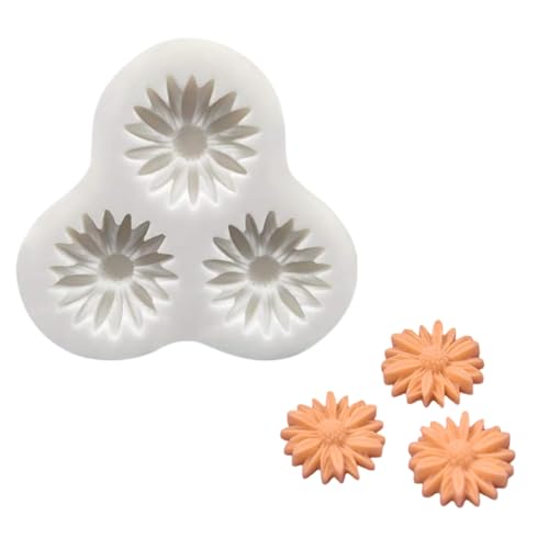kalione 3 PCS Daisy Silicone Mold, Cake Decoration,Cupcake Crafting,Candy Chocolate Making,Soap Crafting Projects