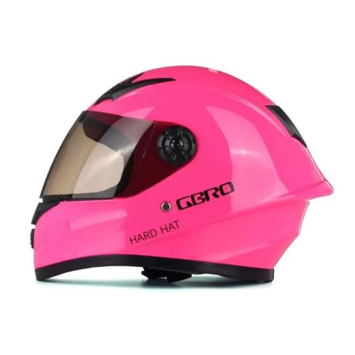 Kids Motorcycle Full Face Sport Helmets, Fashion Flip Up Transparent Visor Children Go-Kart Helmets, Cute Youth Moped DOT Approved Dirt Bike Helmets for 2-10 Years Old Boys Girls(D,Large(51-52CM))
