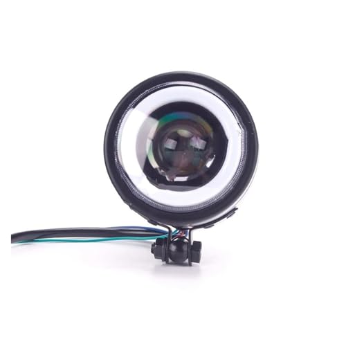Moto Phare Simple Angel Eye LED anti-vibrations pour Cafe Racer et Custom