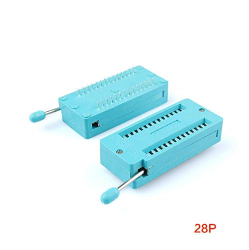Reland Sun 5Pcs Integrated Socket Universal 14/16/18/24/28/40 pin IC Test Universal ZIF Socket (28P locking seat)