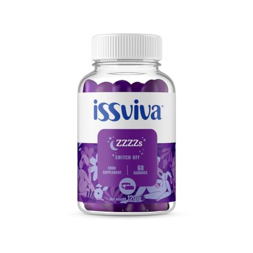 Issviva Gummies Sleep Aid Menopause & Perimenopause Supplements with Vitamins for Women - Raspberry Flavoured, 60 Gummies - 120g