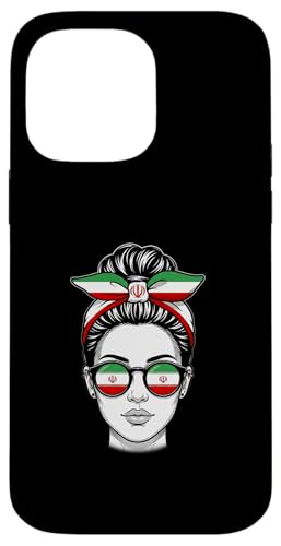 Proud Iranian Woman Flag Messy Bun�T���O���X �X�}�z�P�[�X iPhone 14 Pro Max �p