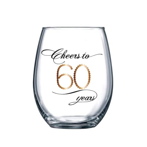 BRT Bearingshui 60th Birthday Wine Glasses for Men & Women