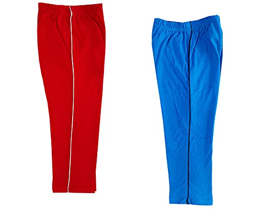 Image of indi weaves Girls Cotton Solid Capri 3 /4th Leggings (Pack of 2)