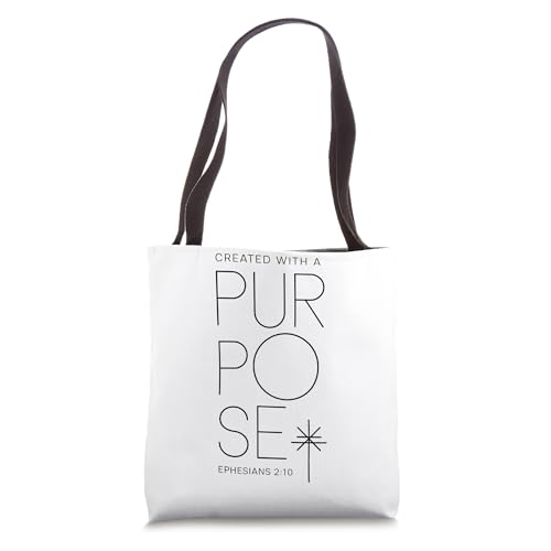 Bolsa Tote Created With A Purpose Ephesians 2 10 Verse miniatura 1