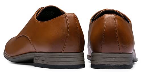 Jousen A5A098-BROWN-11 Men'S Oxford Plain Toe Brown Dress Shoes Leather Classic Business Formal Derby Shoes thumb #3