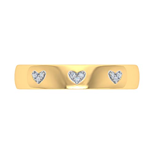 0.03 Carat Diamond Heart Wedding Bands in 10K Solid Gold3