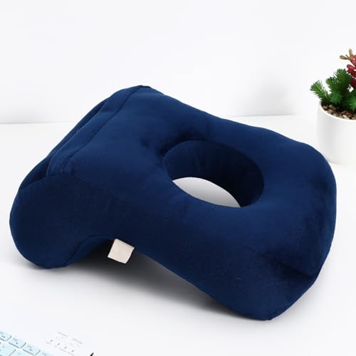 Almohada ergonómica azul 32x24 cm con diseño L miniatura 3