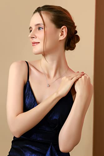 B. BRILLIANT Sterling Silver AAA Cubic Zirconia Princess-cut 7mm CZ Solitaire Necklace for Women Bridesmaids4