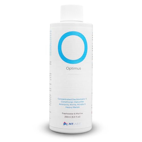 NT Labs Optimus, Detoxifies Ammonia, Nitrite, Nitrate, & Heavy Metals, Concentrated Dechlorinator & Water Conditioner for Freshwater and Marine Aquariums. (250ml - Treats 10,000L) NT Labs Optimus, Detoxifies Ammonia, Nitrite, Nitrate, & Heavy Metals, Concentrated Dechlorinator & Water Conditioner for Freshwater and Marine Aquariums. (250ml - Treats 10,000L)