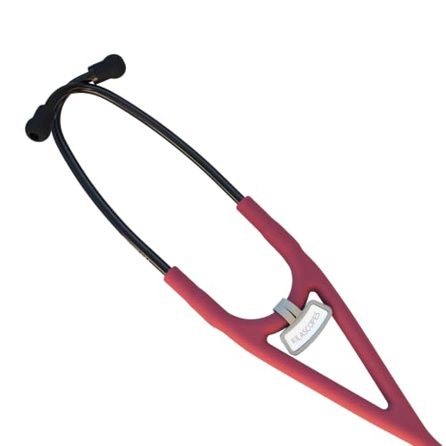 Image of Cardiology Grade Single Head Steel Stethoscope 31Burgundy | High-sensitivity Single Head, Tuneable, Anti Noise, Acoustic Diaphragm, Stainless Steel Performance, Value