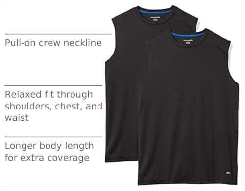 Image of Amazon Essentials Men's Active Performance Tech Muscle Sleeveless Top, Breathable Moisture Wicking Workout Shirt