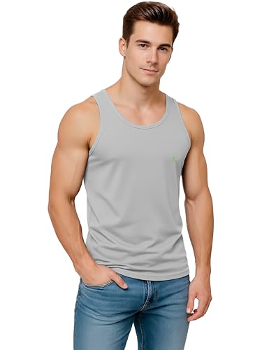 Image of COSCO HUEMAN Men's 100% Cotton Sleeveless Round Neck Regular Fit Multi Colour Vest | Baniyan for Men | Vest for Men Combo Pack of 4