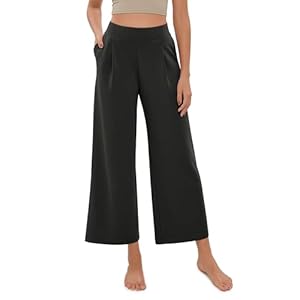 ODODOS Modal Soft Wide Leg Cropped Pants for Women High Waist Casual Relaxed Pants with Pockets-25 Inseam