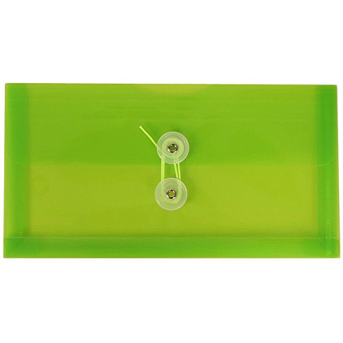 image for JAM PAPER Plastic Envelopes with Button & String Tie Closure - #10 Bus