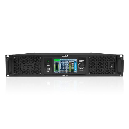 Sound Town MODE Audio Class-D 4-Channel PA/DJ Professional Power Amplifier, DSP, Dante, FIR, 4 x 3400W RMS at 4?, Capacitive Touch Screen, PFC Power (M20.4D)