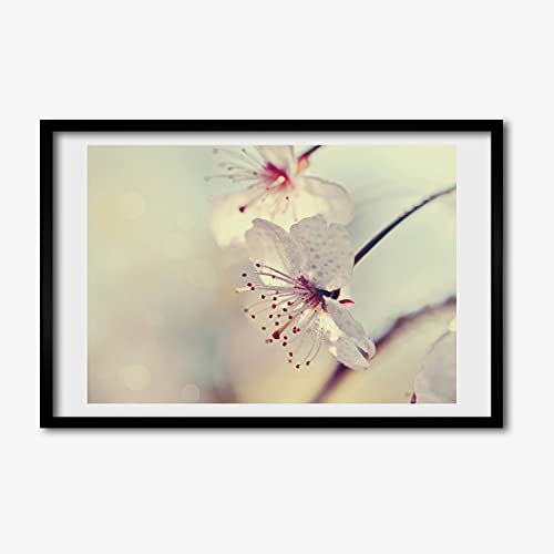 Cadre photo 60x40 cm Tulup affiche tableau peinture fleur de cerisier
