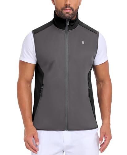 Image of Little Donkey Andy Men's Water-resistant Outerwear Vests, Stretch Windproof Vest for Cycling, Running, Golf