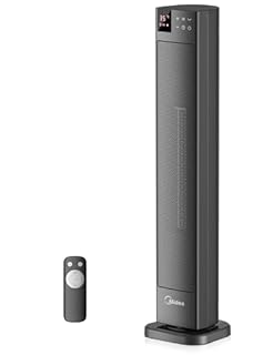 Midea NTH20-22GR(GR) Radiateur Céramique 2000W avec Thermostat et Télécommande, 76 cm, 3 Modes Minuterie 24H, Protection Surchauffe/Bascule, Chaleur Instantanée Bureau Chambre