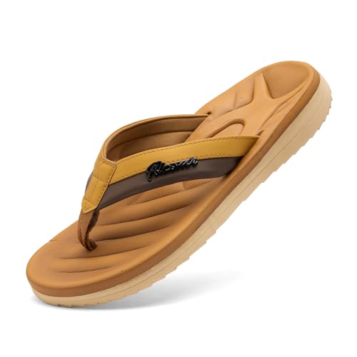 Image of Men's Flip Flops Sandal Casual Comfortable Outdoor Thong Sandals for Men Summer Beach Slides Lightweight Non-Slip Shoes with Soft Cushion Arch Support