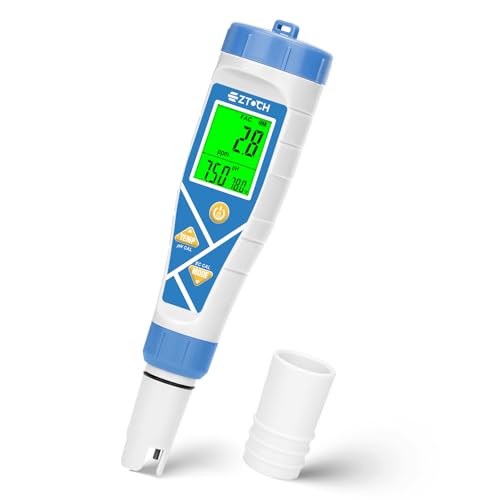 EZTOCH Pool pH Salt Chlorine Tester 8 in 1 Digital Salinity TDS EC ORP H2