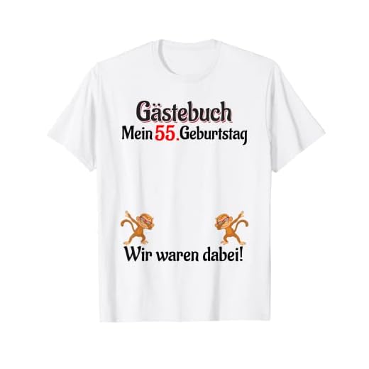55 años lista de invitados hombre mujer libro de visitas 55 cumpleaños Camiseta