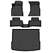 Auxko All Weather Floor Mats Cargo Mat Fit for Audi Q5 SQ5 (Include Sportback) 2025 2024-2018 TPE Rubber Liners Set All Season Guard Odorless Anti-Slip Floor Mats Cargo Liner Black