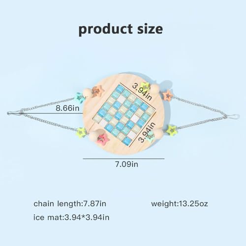 Image of Natural Log Cooling Hammock Designed for Small and Medium-Sized Parrots Customized Log Chassis + Natural Stone Cooling pad to Cool Down Summer Heat
