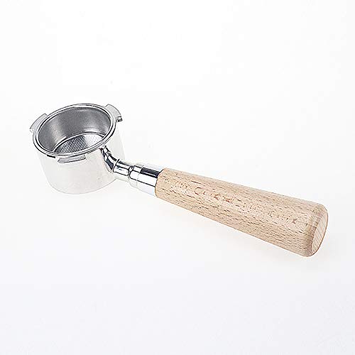Edelstahl Ersatzgriff Korb Espressomaschine Zubehör, 51MM Bodenloser Filterhalter, abnehmbar, für DeLonghi und die meisten 51 Haushaltsgeräte